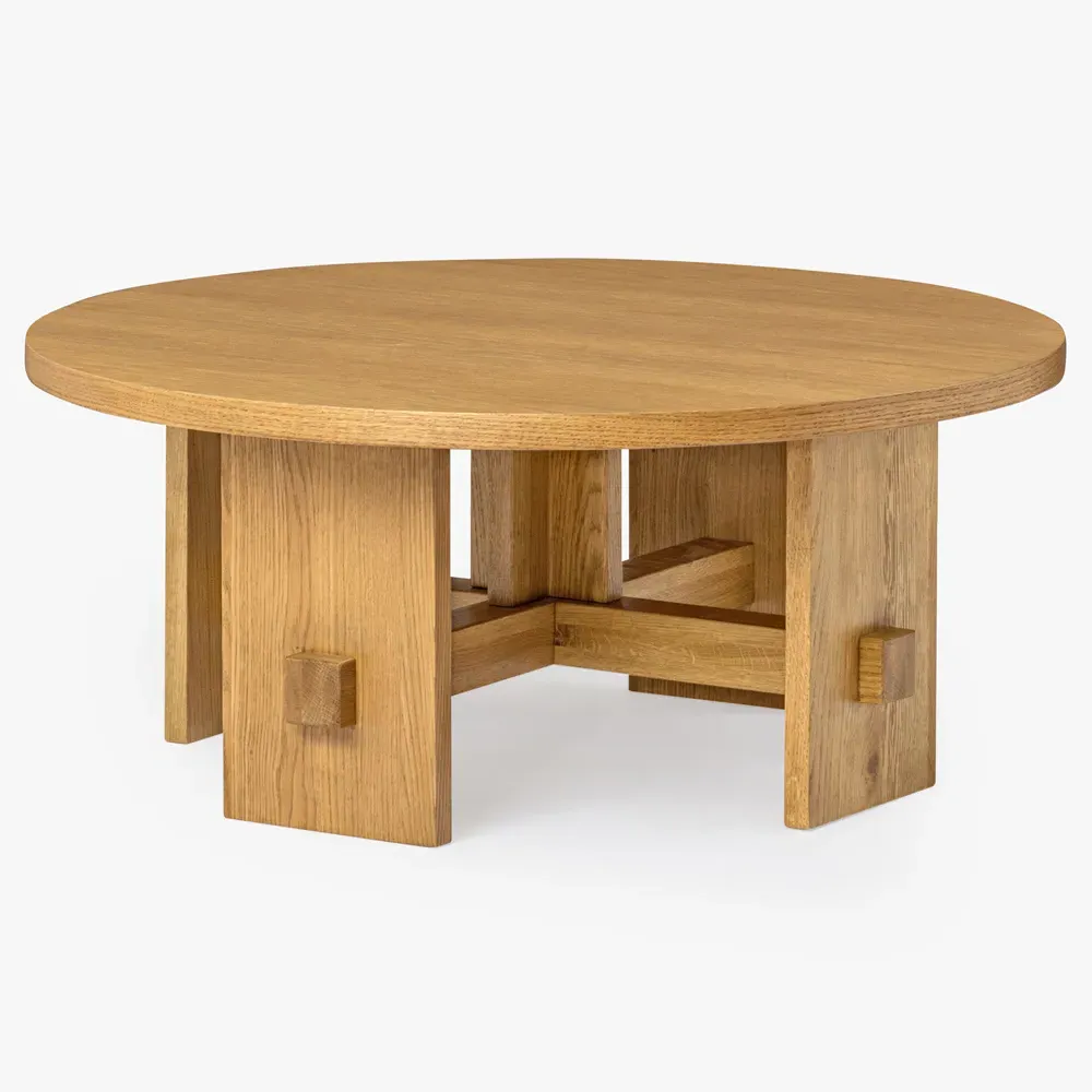 Tanner Round Coffee Table - Brown, Oak