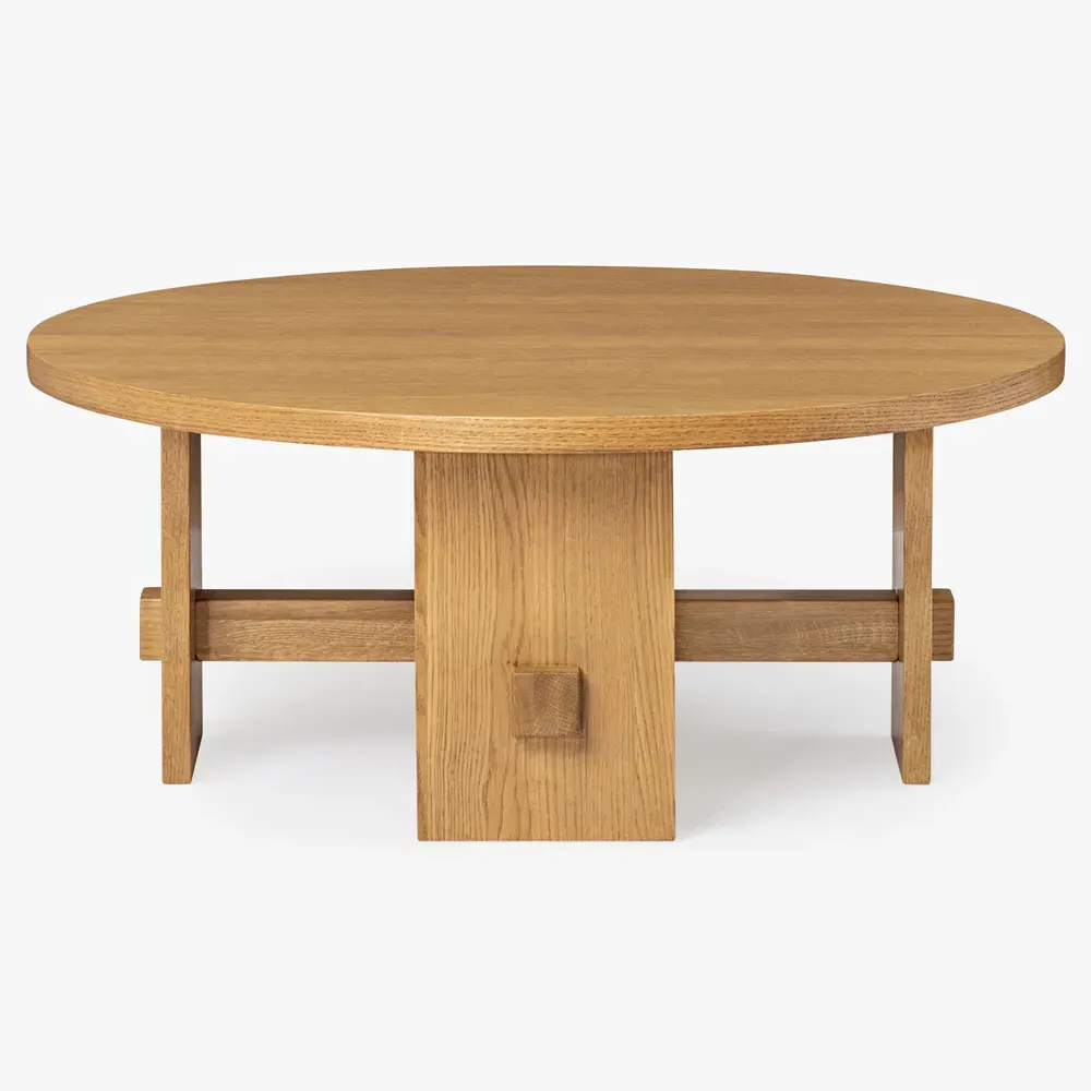 Tanner Round Coffee Table - Brown, Oak