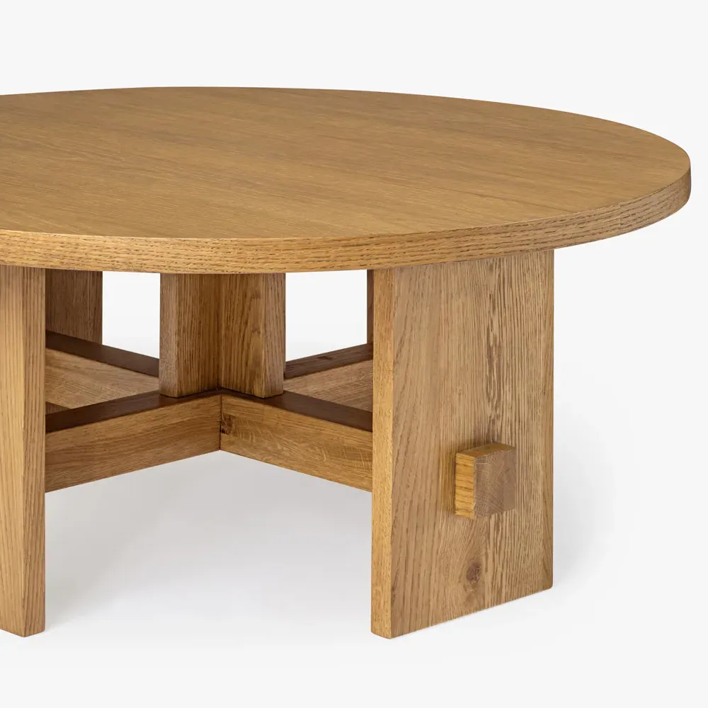 Tanner Round Coffee Table - Brown, Oak