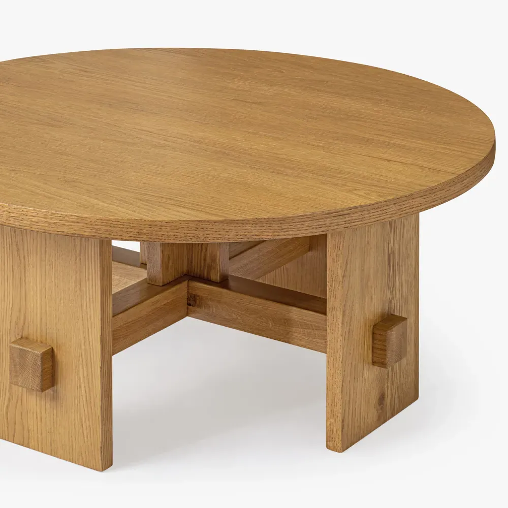 Tanner Round Coffee Table - Brown, Oak