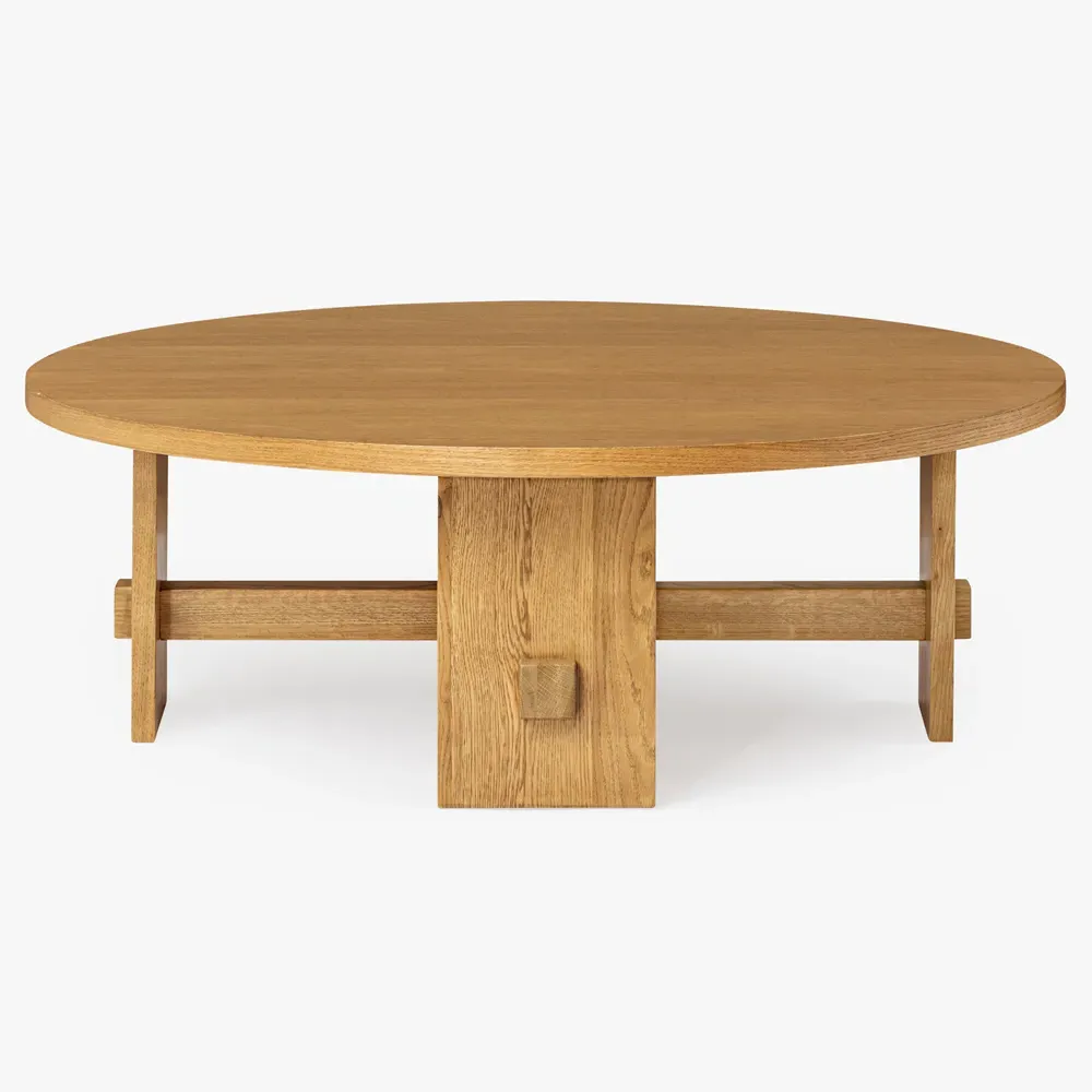 Tanner Round Coffee Table - Brown, Oak