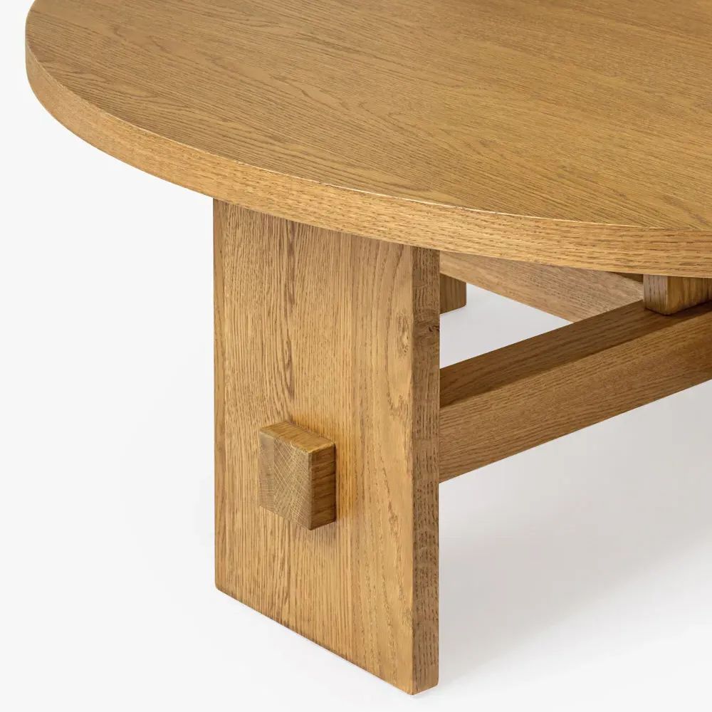 Tanner Round Coffee Table - Brown, Oak