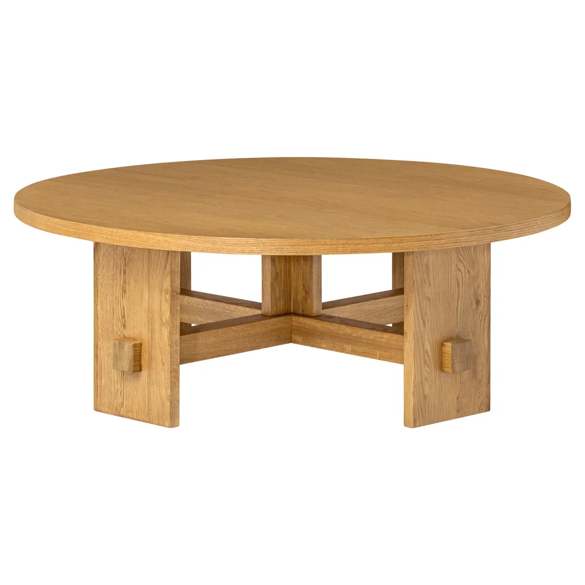 Tanner Round Coffee Table - Brown, Oak