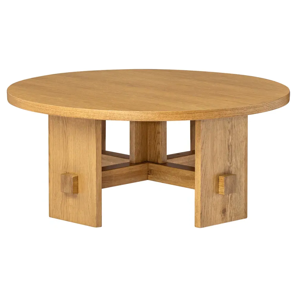 Tanner Round Coffee Table - Brown, Oak