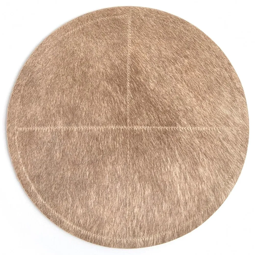 Tanner Round Placemat Set of 2 - Beige, Hide image