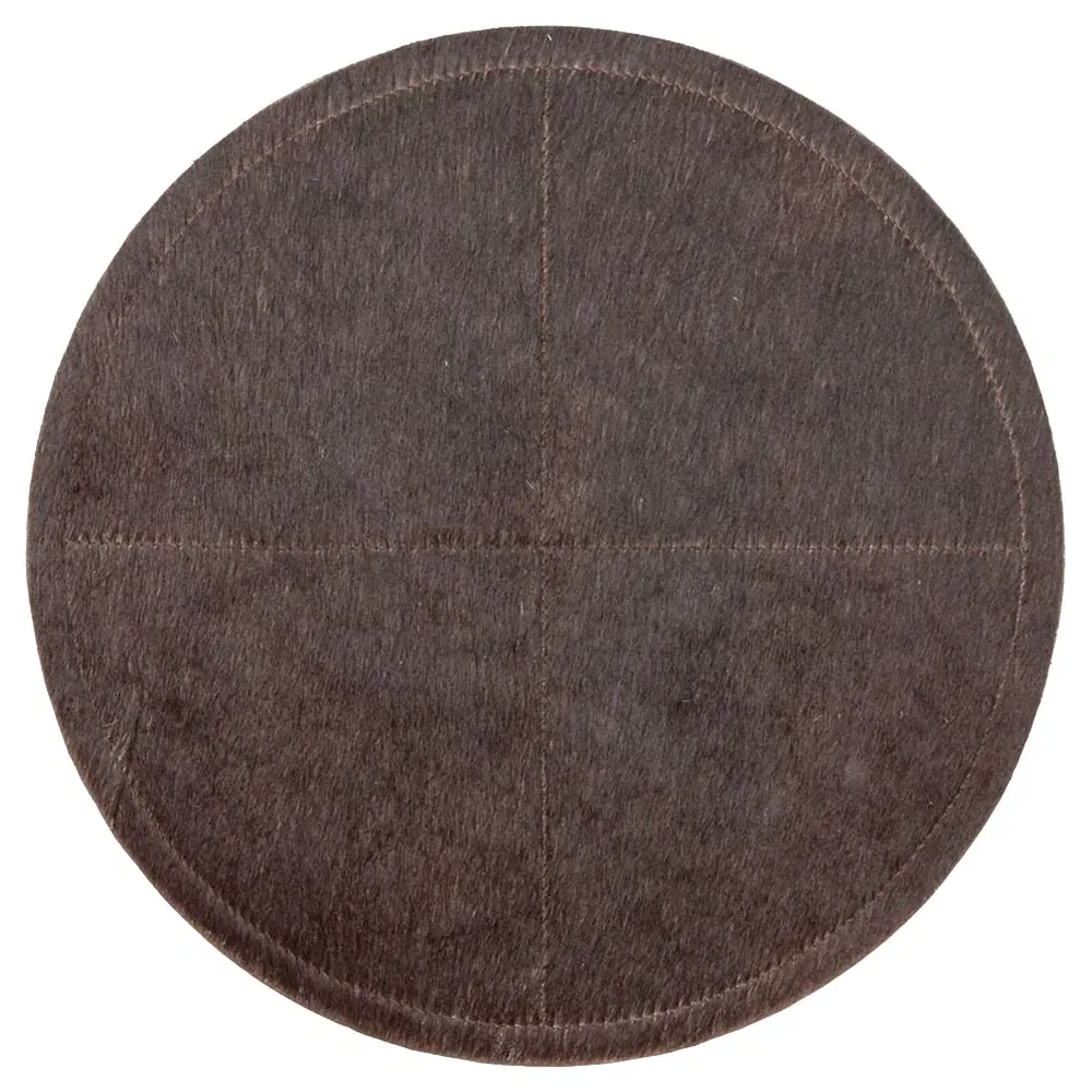 Tanner Round Placemat Set of 2 - Dark Brown, Hide