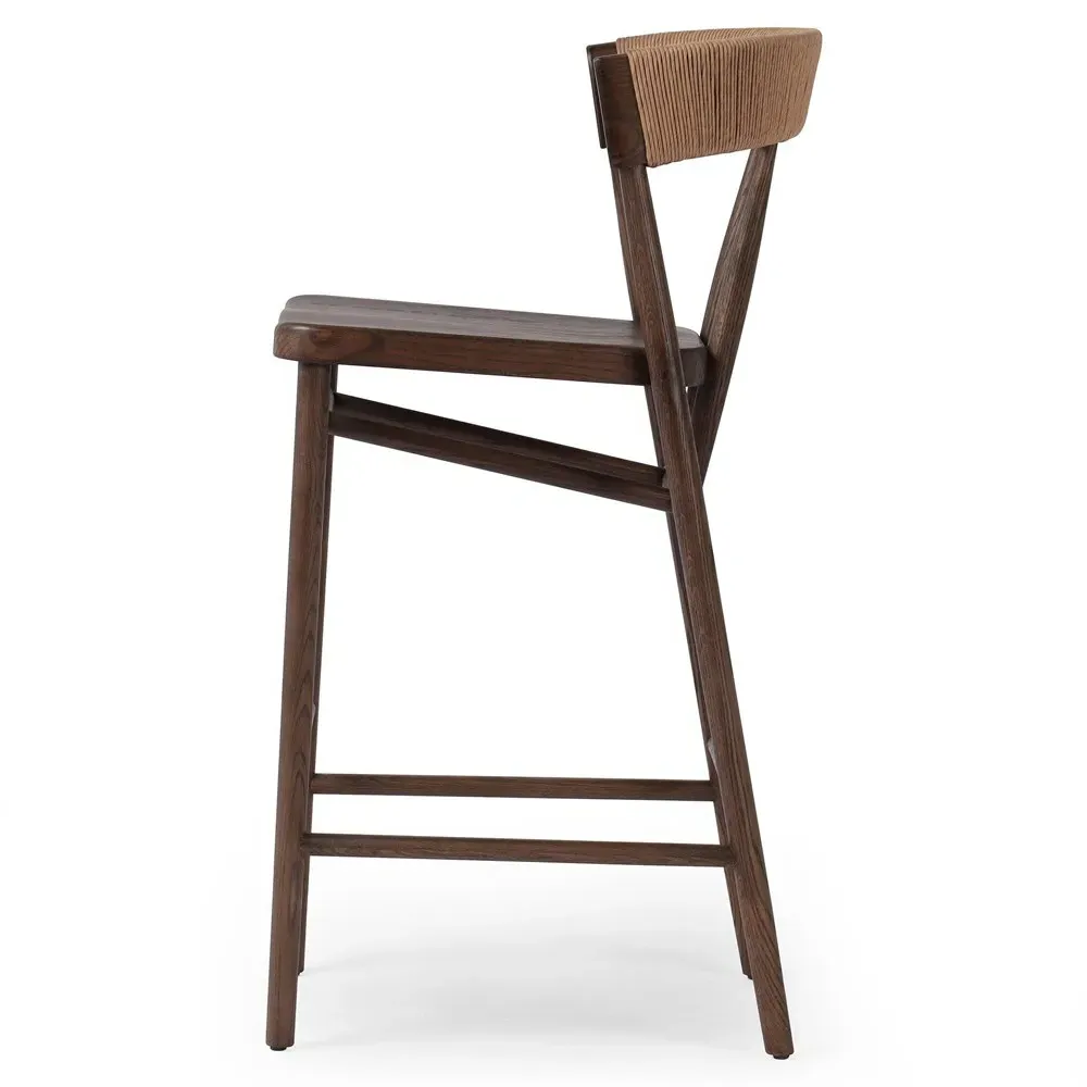 Tanner Woven Bar Stool - Brown, Oak
