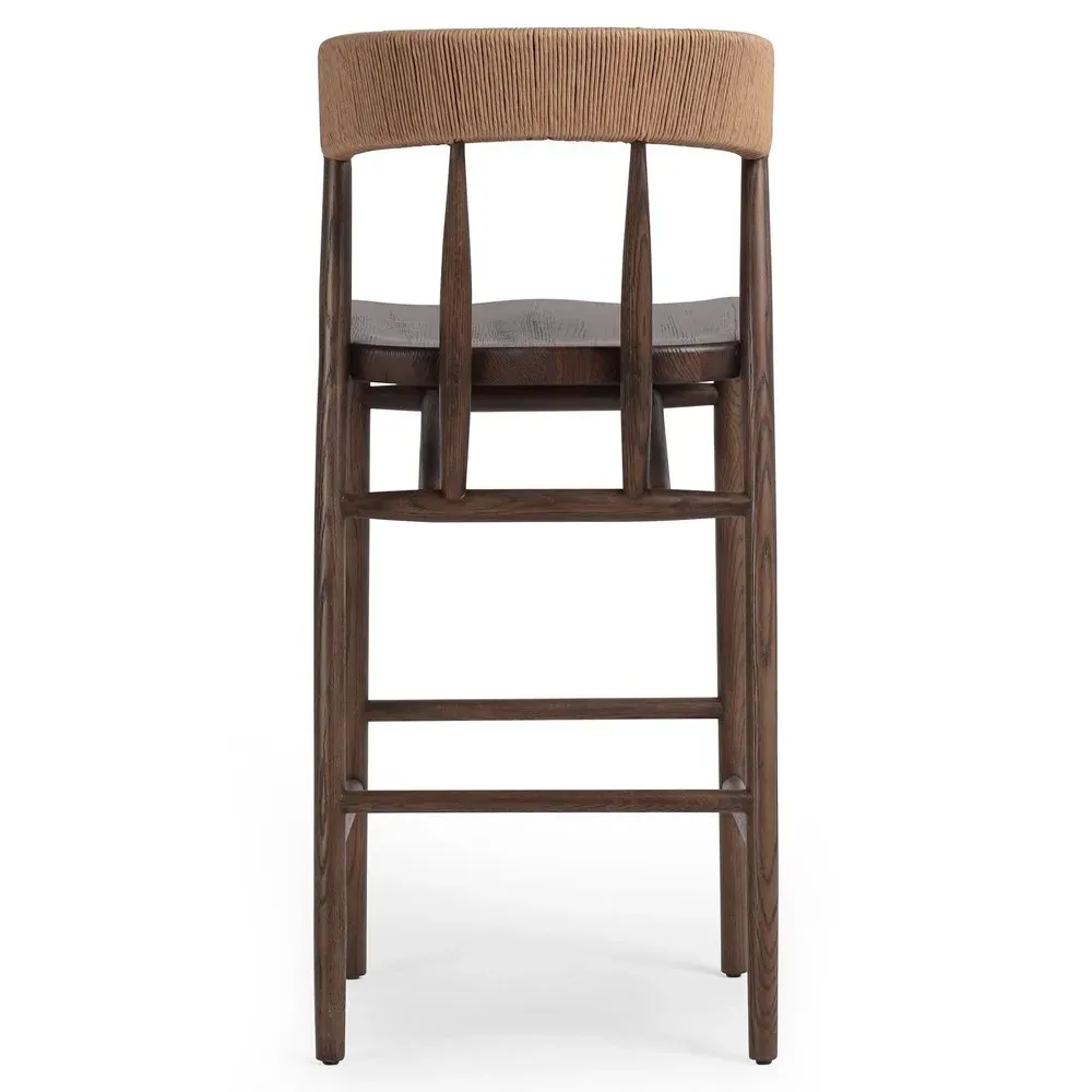 Tanner Woven Bar Stool - Brown, Oak