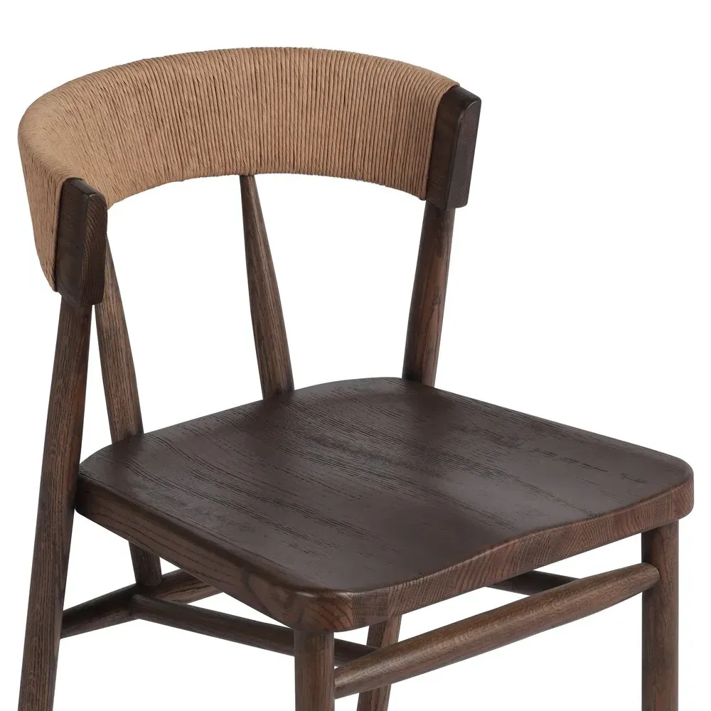 Tanner Woven Bar Stool - Brown, Oak