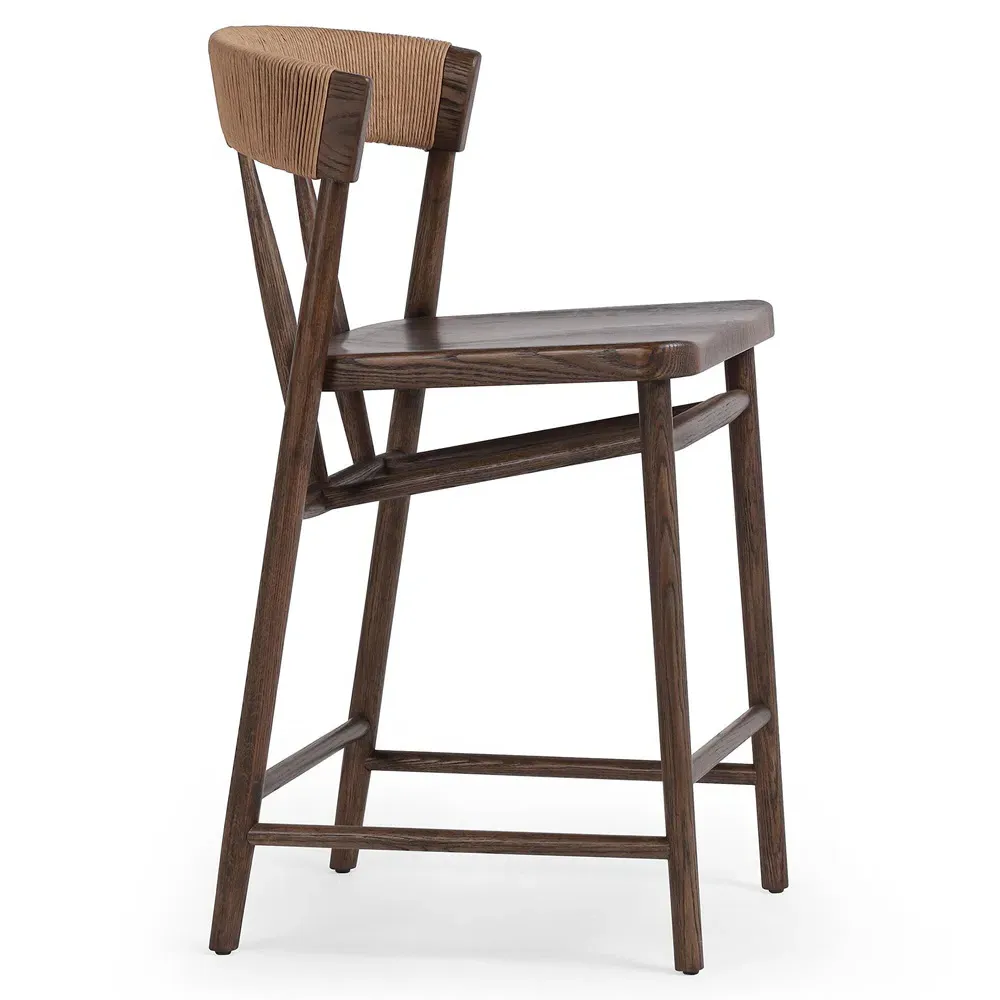 Tanner Woven Counter Stool - Brown, Oak