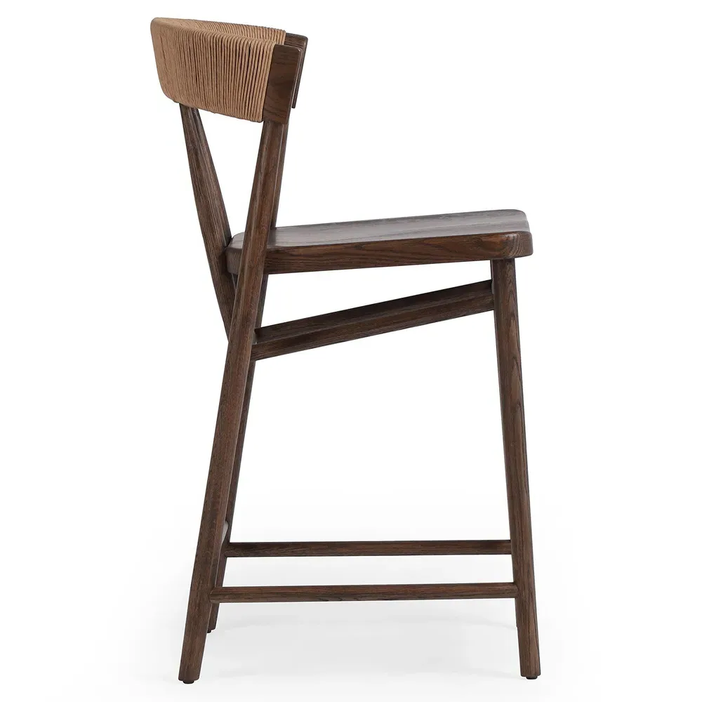 Tanner Woven Counter Stool - Brown, Oak