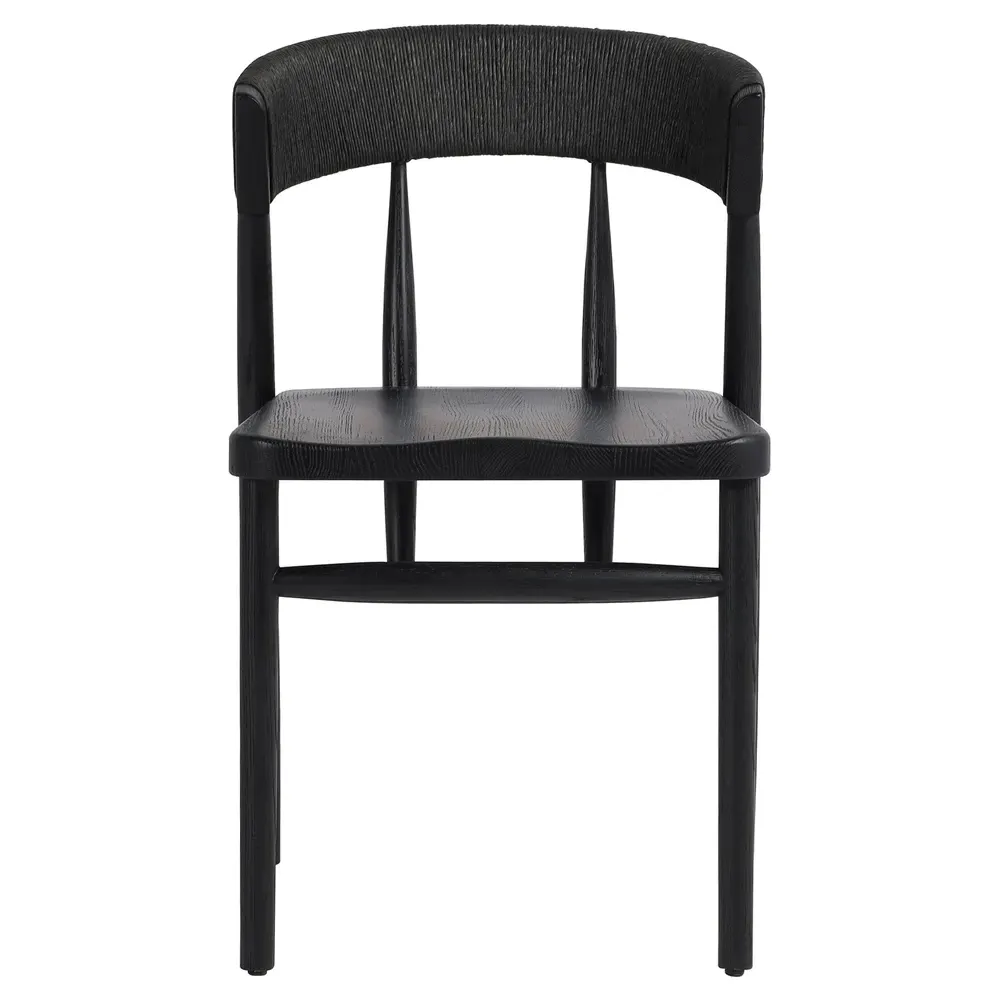 Tanner Woven Dining Chair - Black, Oak Wood image