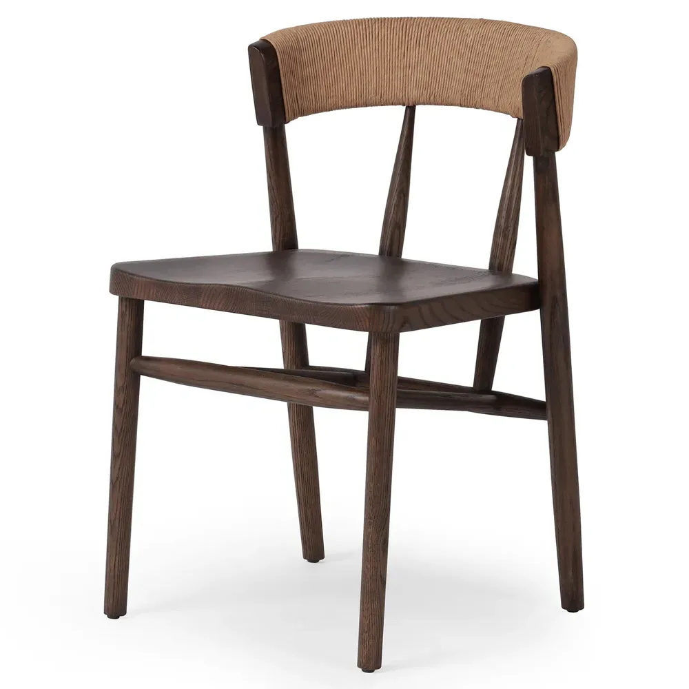 Tanner Woven Dining Chair - Brown, Oak