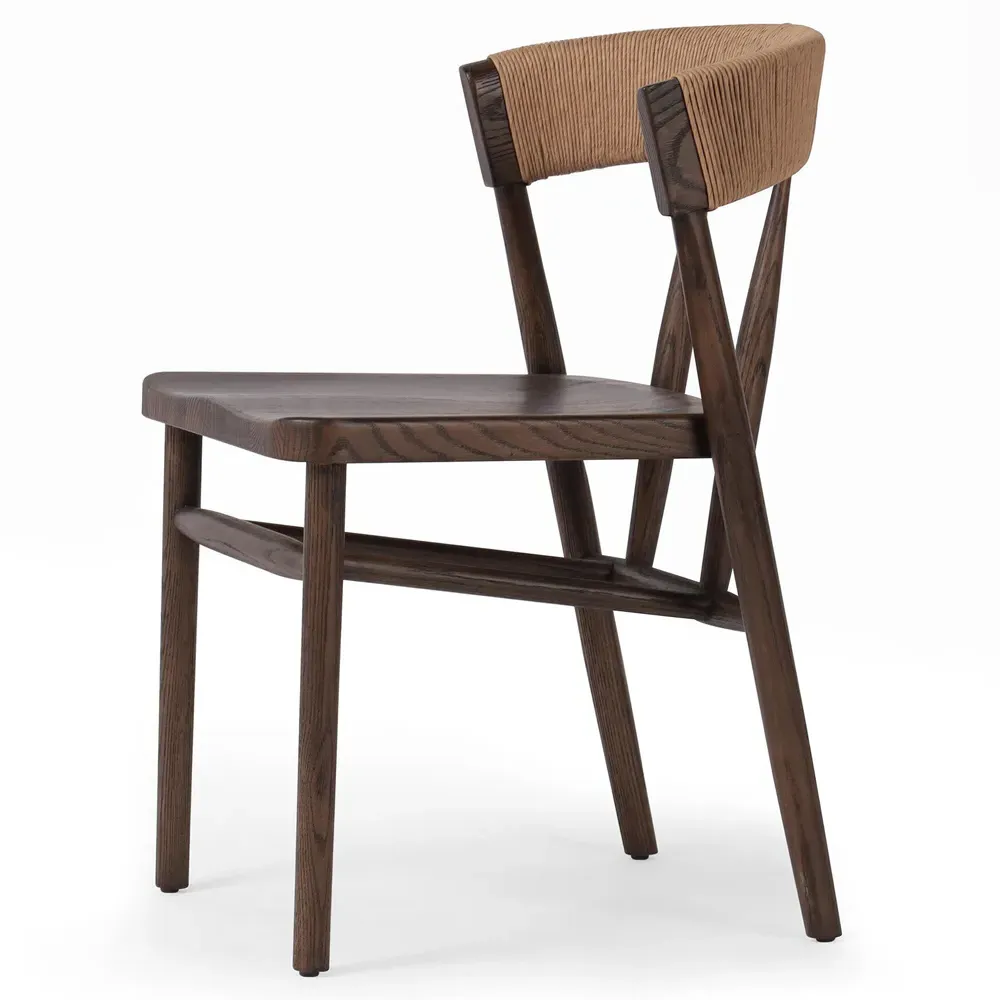 Tanner Woven Dining Chair - Brown, Oak