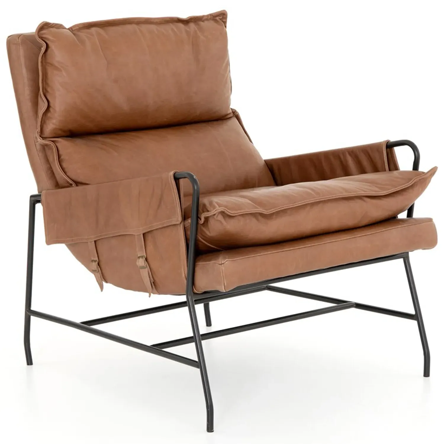 Tanya Arm Chair - Brown, Leather