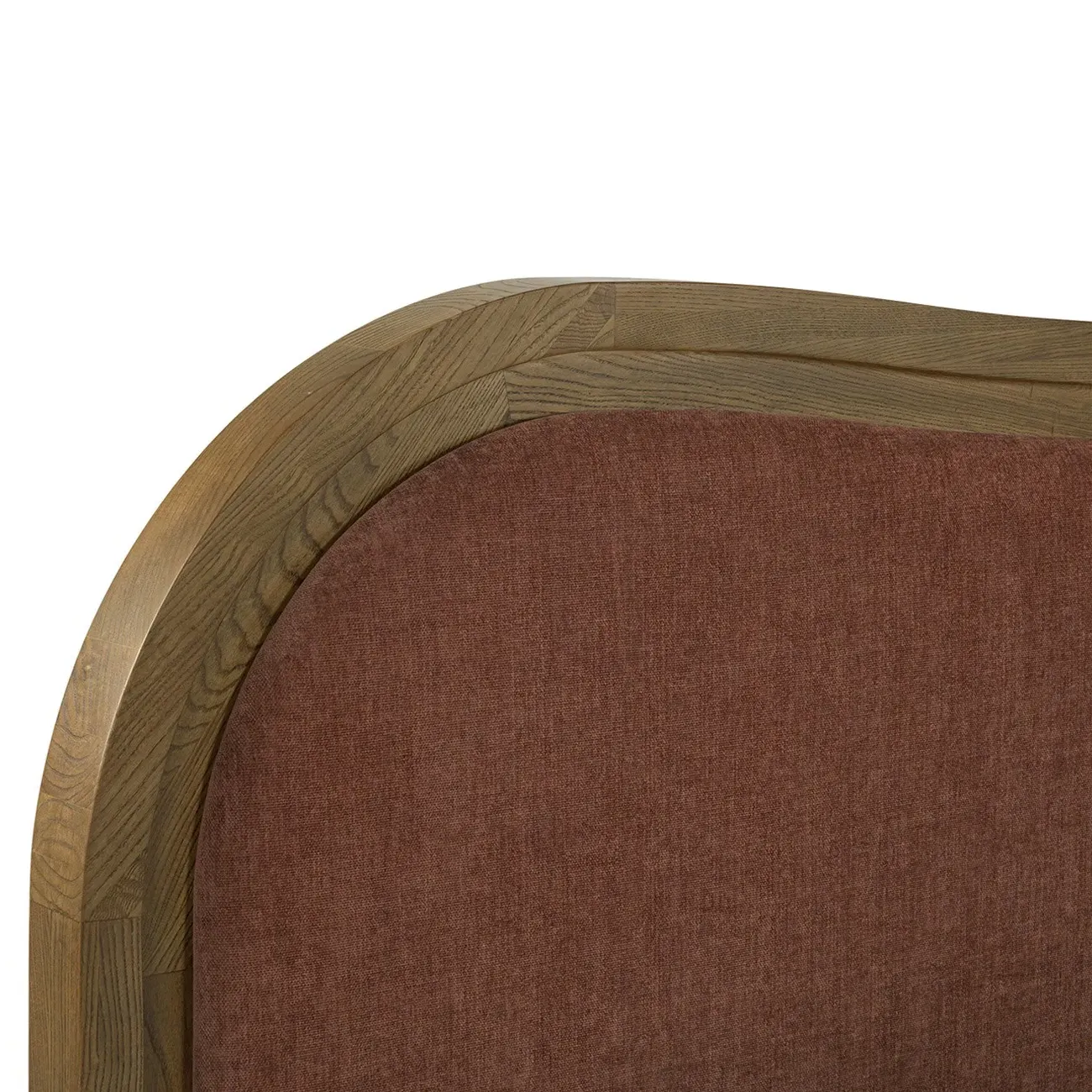 Tanya Queen Size Wavy Bed - Brown, Ash Wood