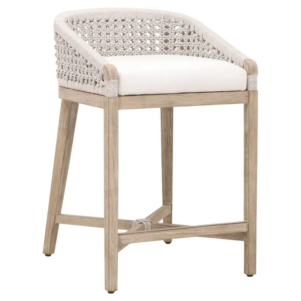 Taormina Counter Stool - Grey, Mahogany Wood