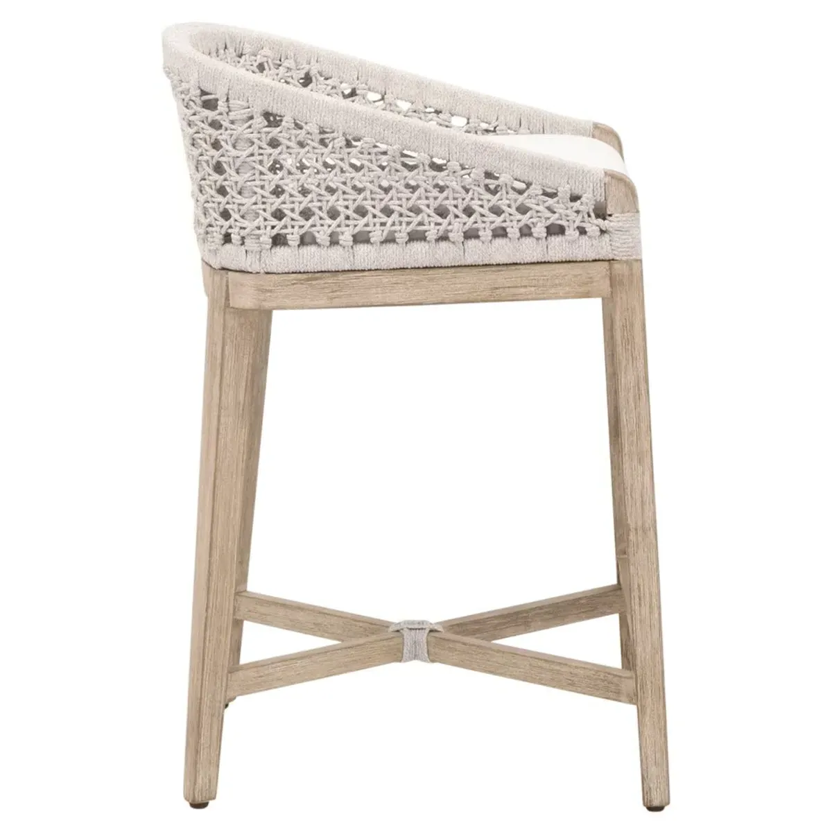 Taormina Counter Stool - Grey, Mahogany Wood