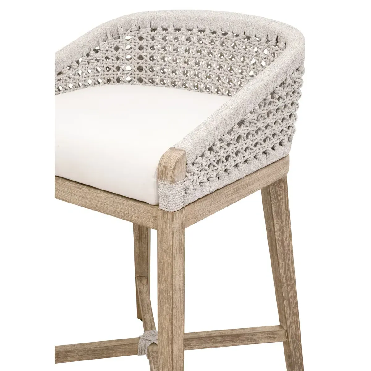 Taormina Counter Stool - Grey, Mahogany Wood