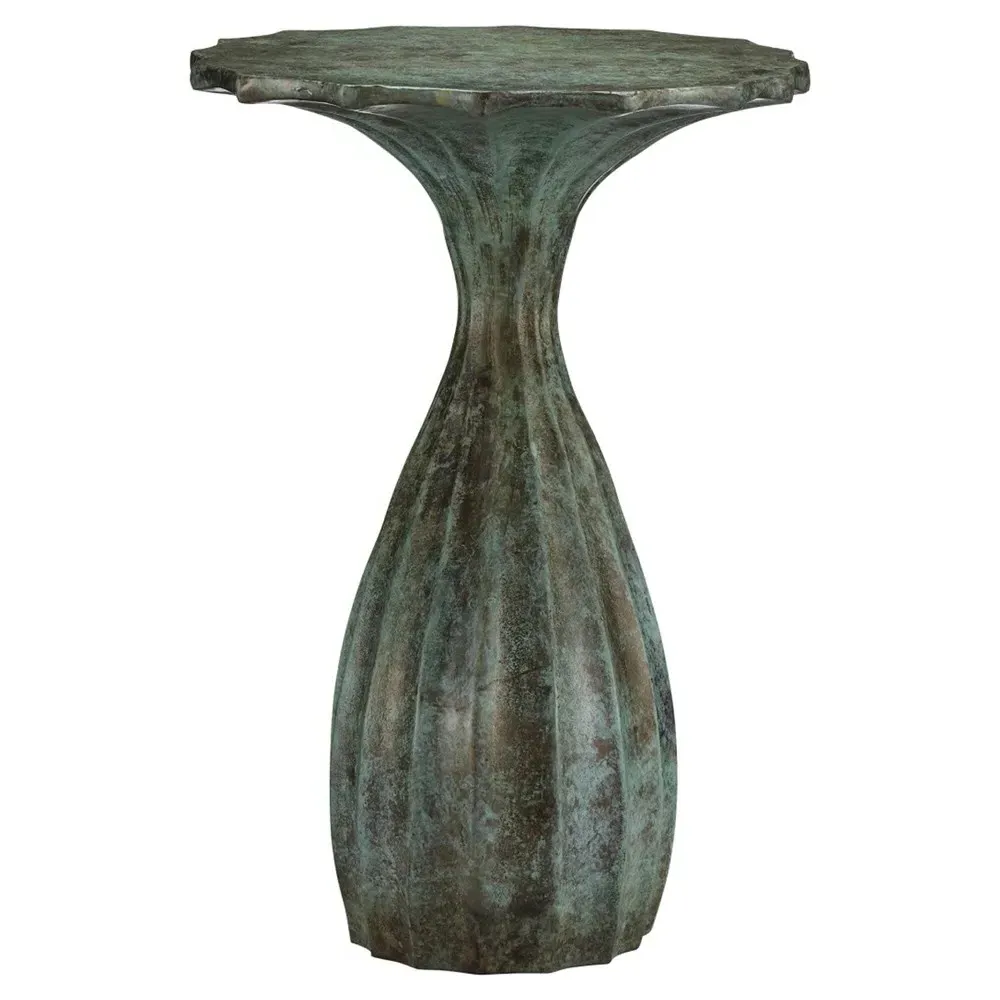 Tara Accent Table - Green, Cast Aluminum