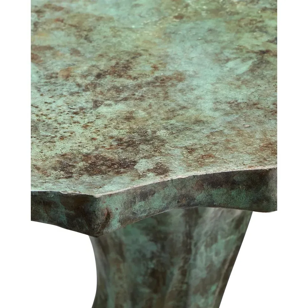 Tara Accent Table - Green, Cast Aluminum