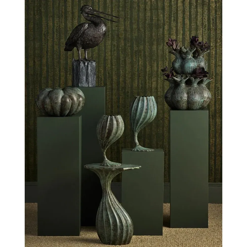 Tara Accent Table - Green, Cast Aluminum