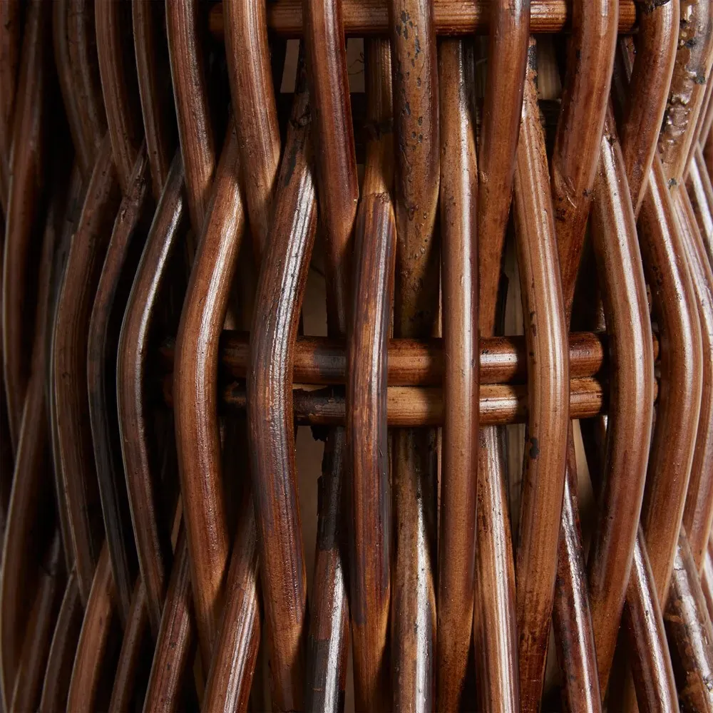 Tara Arched Wall Mirror - Dark Brown, Rattan