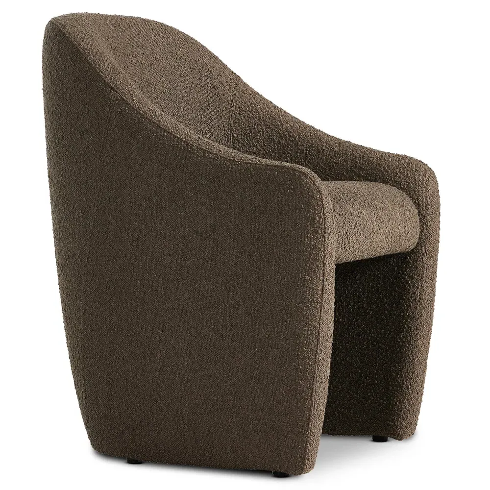 Tara Dining Arm Chair - Brown, Boucle