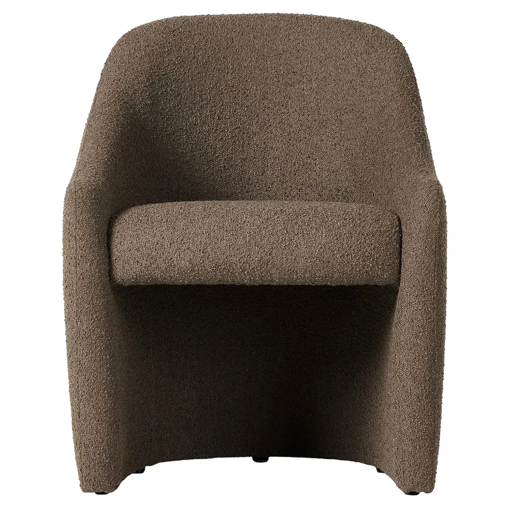 Tara Dining Arm Chair - Brown, Boucle