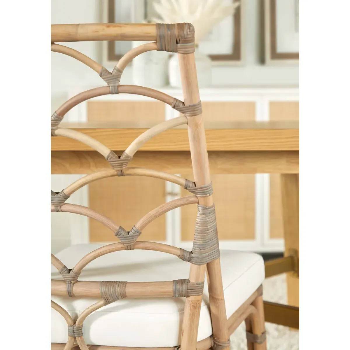 Tara Dining Chair Set of 2 - Grey, Rattan