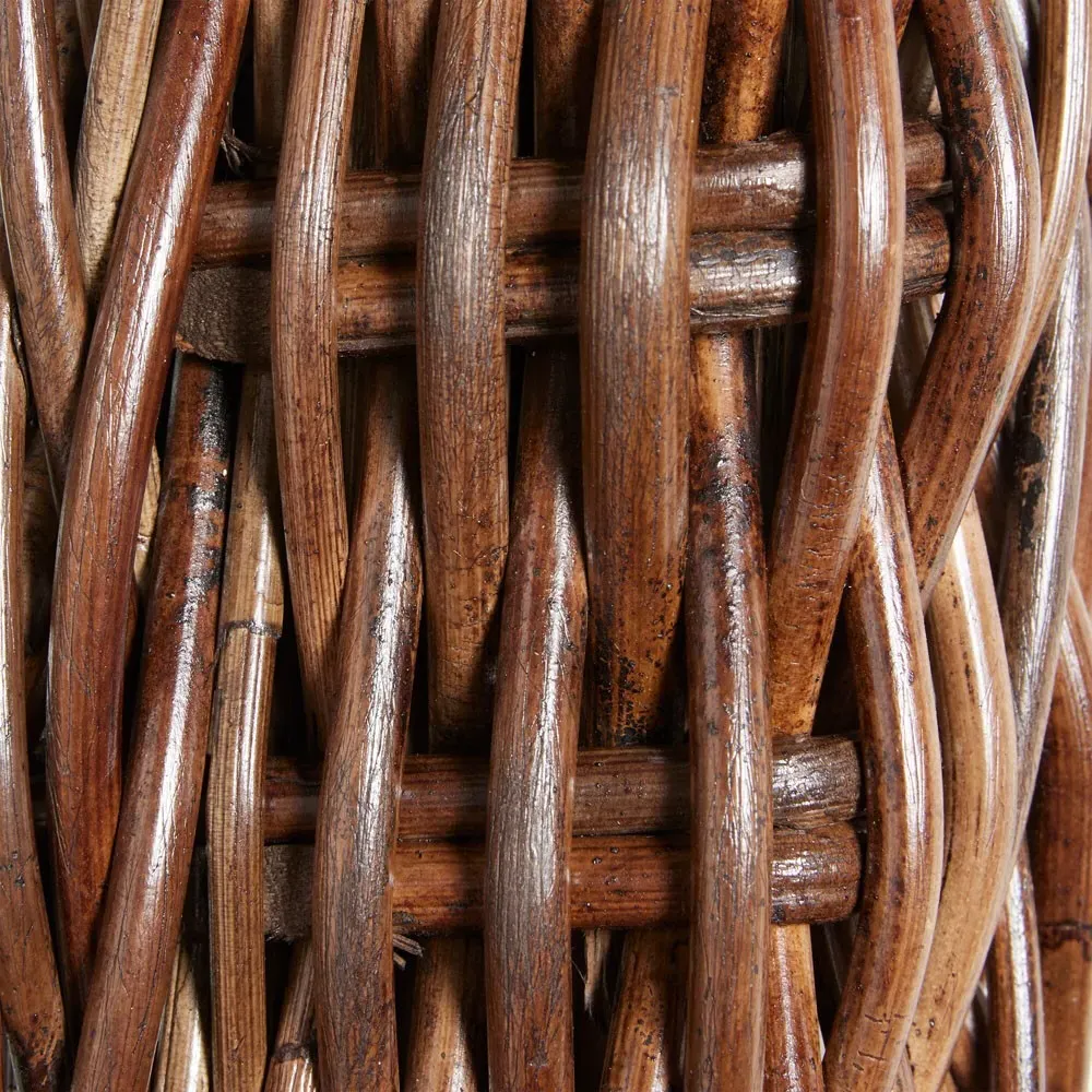 Tara Oval Wall Mirror - Dark Brown, Rattan