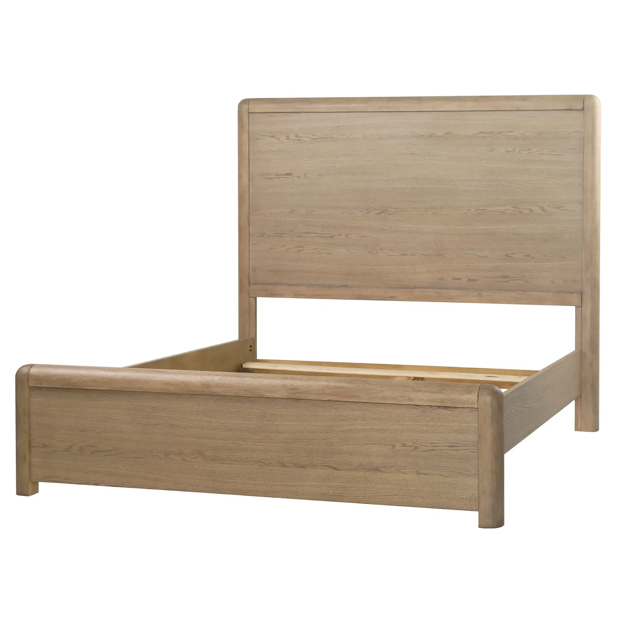 Tara Queen Size Bed - Brown, Oak