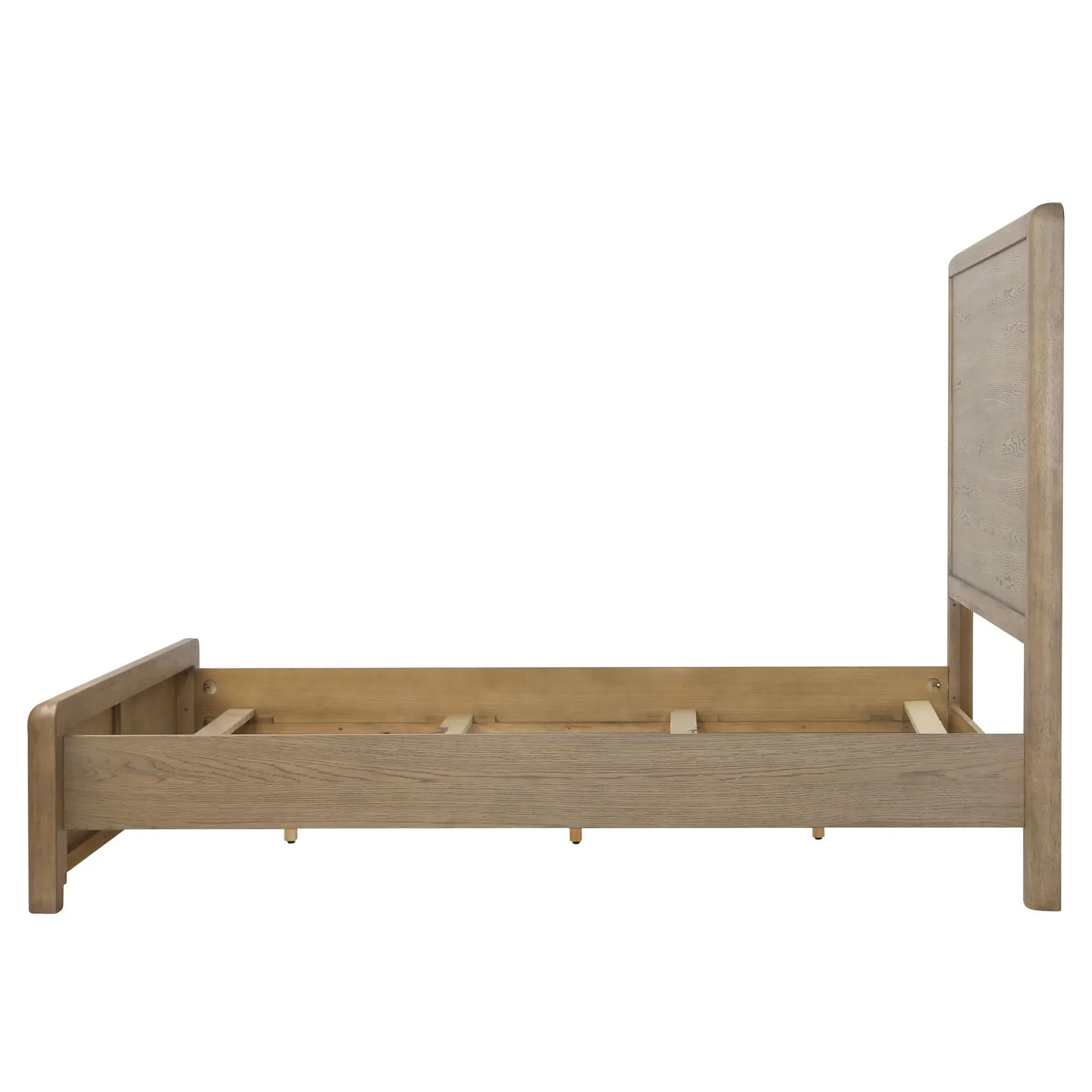 Tara Queen Size Bed - Brown, Oak