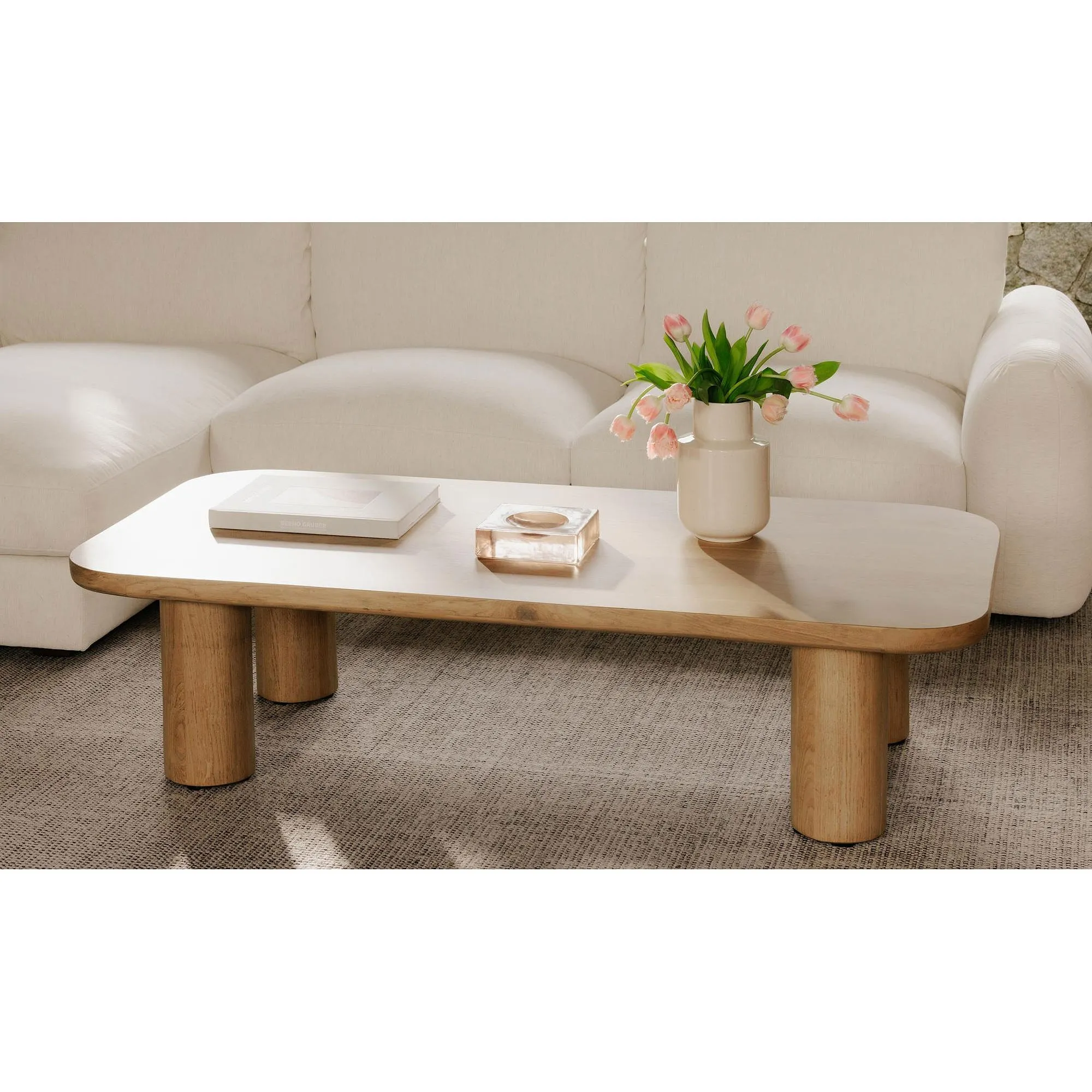 Tara Rectangular Coffee Table - Brown, Oak