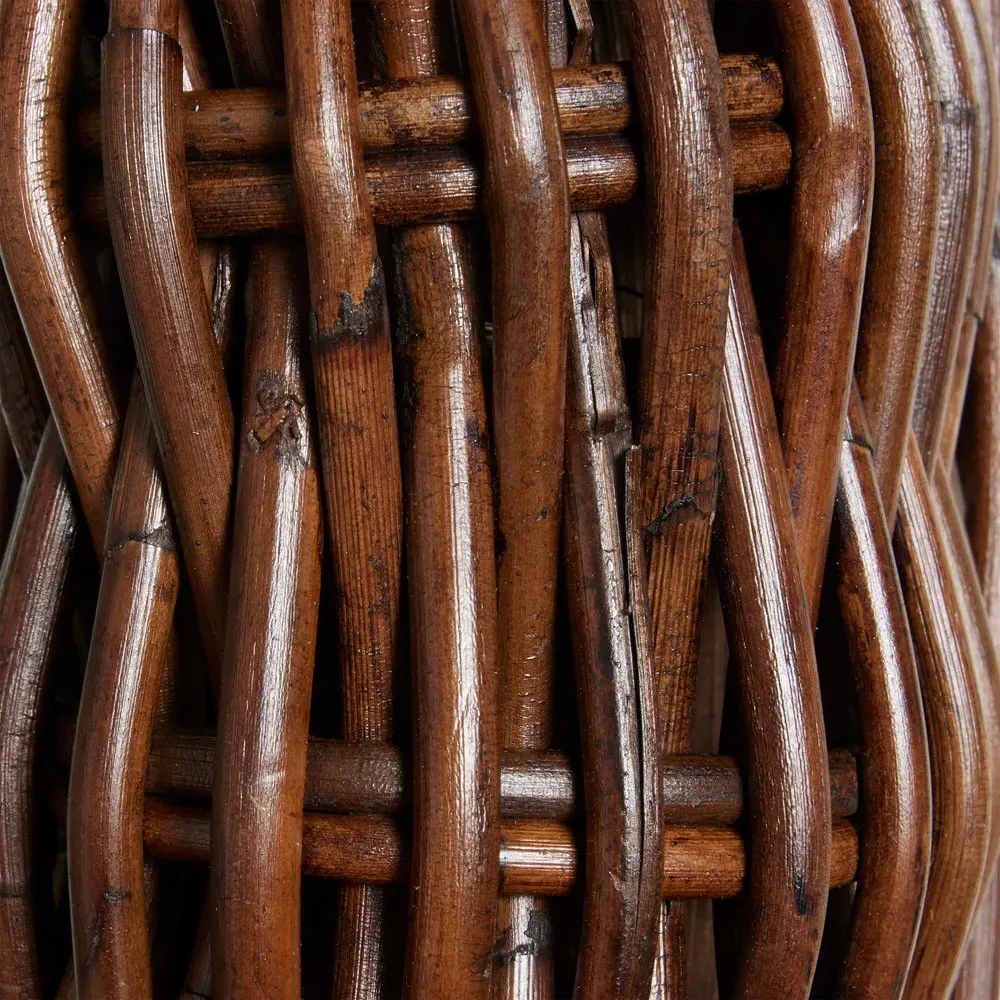 Tara Round Wall Mirror - Dark Brown, Rattan