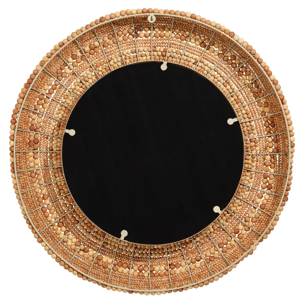 Tara Round Wall Mirror - Natural, Mango Wood