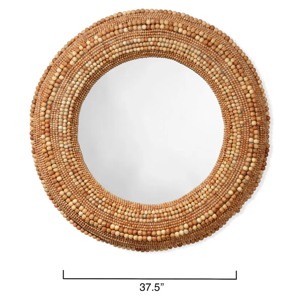Tara Round Wall Mirror - Natural, Mango Wood
