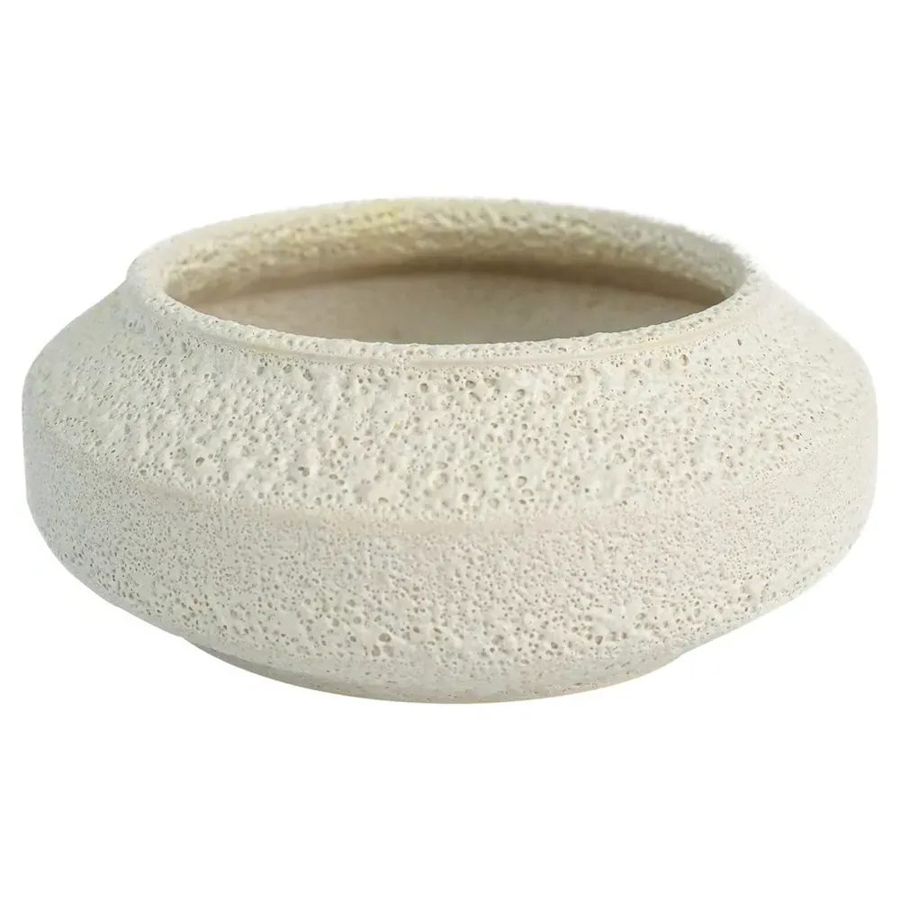 Tarra Low Decorative Bowl - White, Earthenware