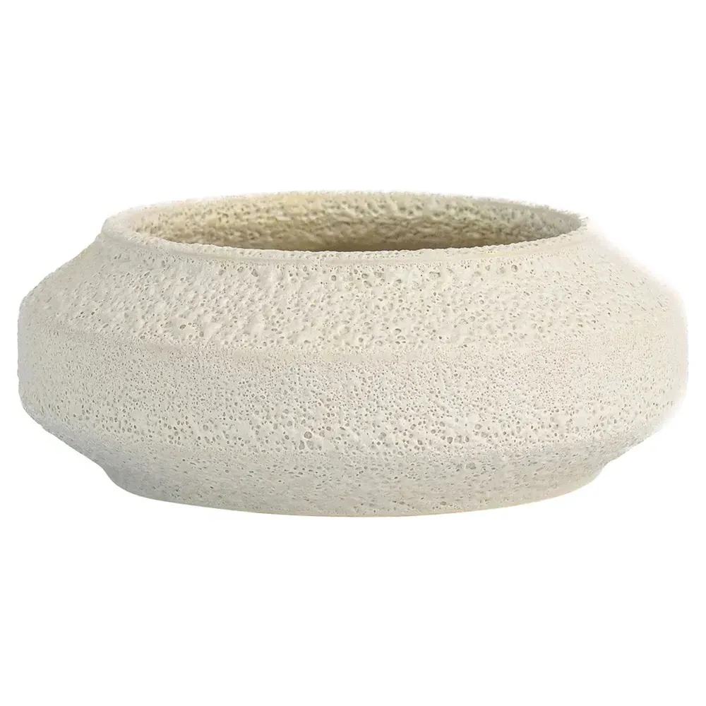 Tarra Low Decorative Bowl - White, Earthenware image