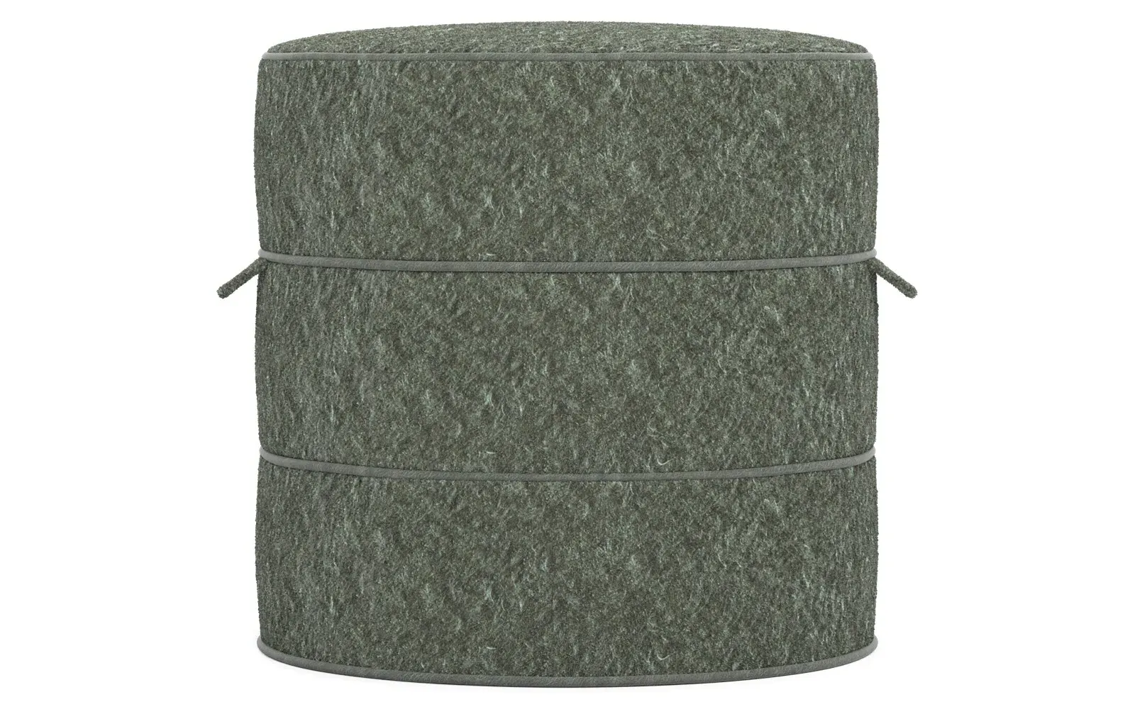 Taryn Weave Ottoman - Angora Basil, Hardwood