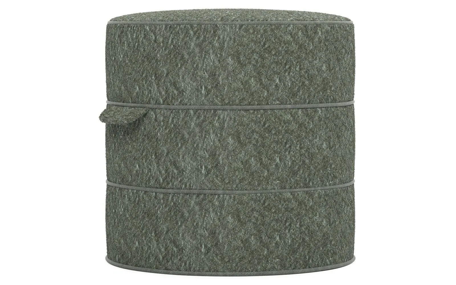 Taryn Weave Ottoman - Angora Basil, Hardwood