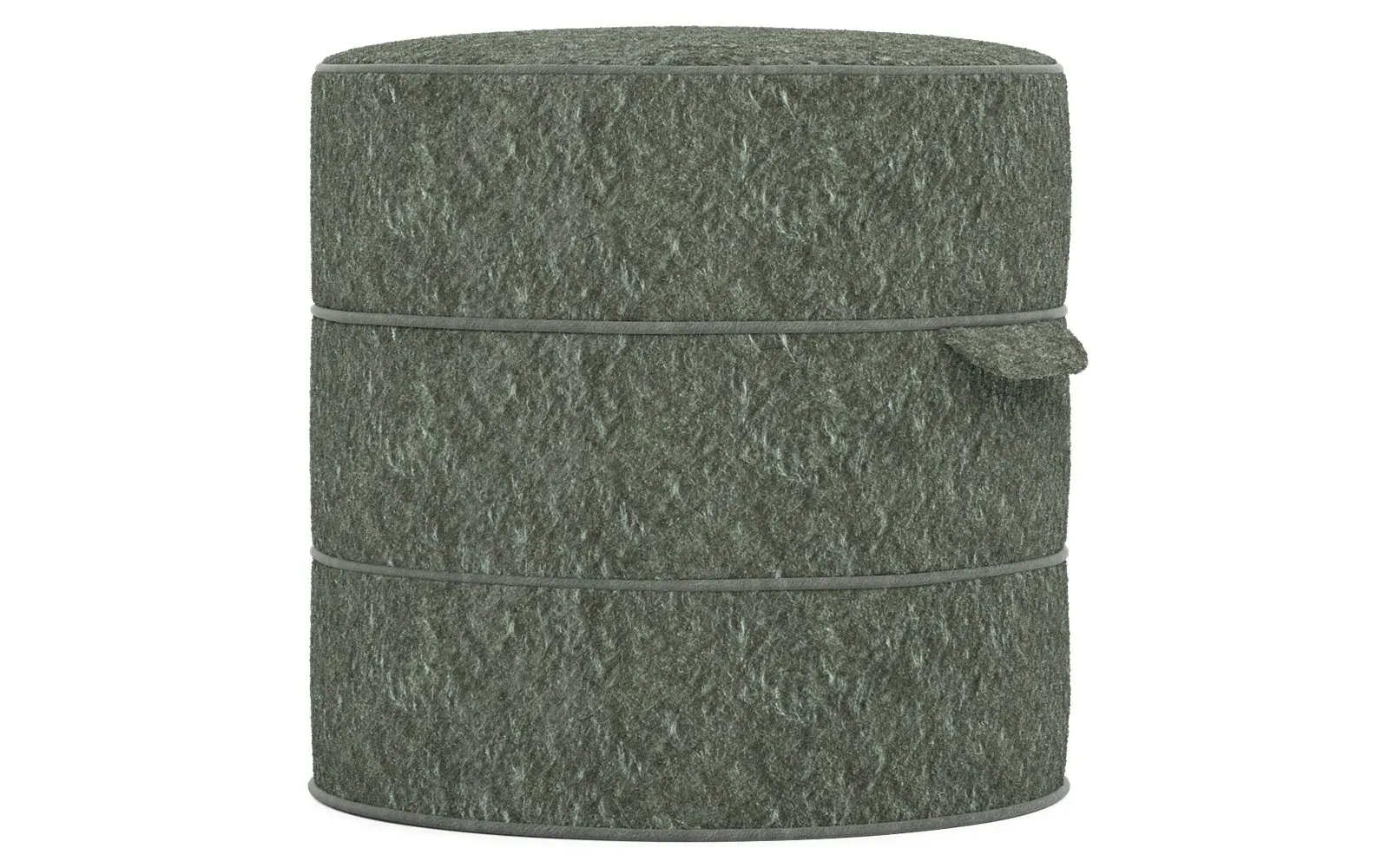 Taryn Weave Ottoman - Angora Basil, Hardwood