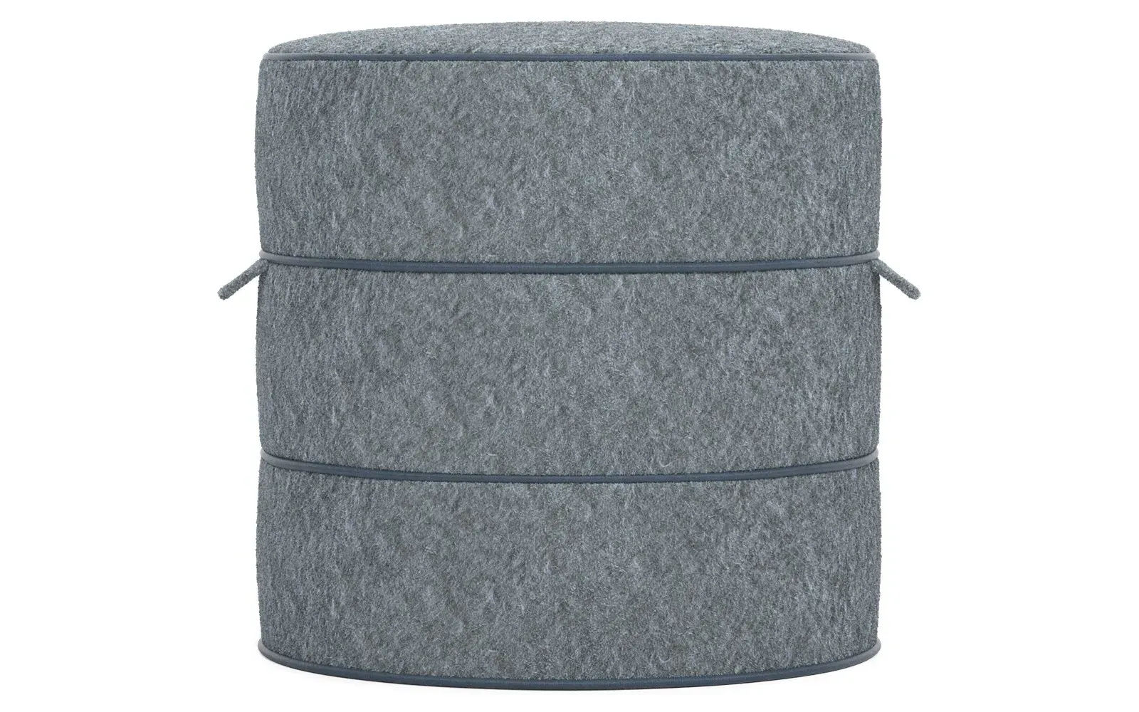 Taryn Weave Ottoman - Angora Blue, Hardwood