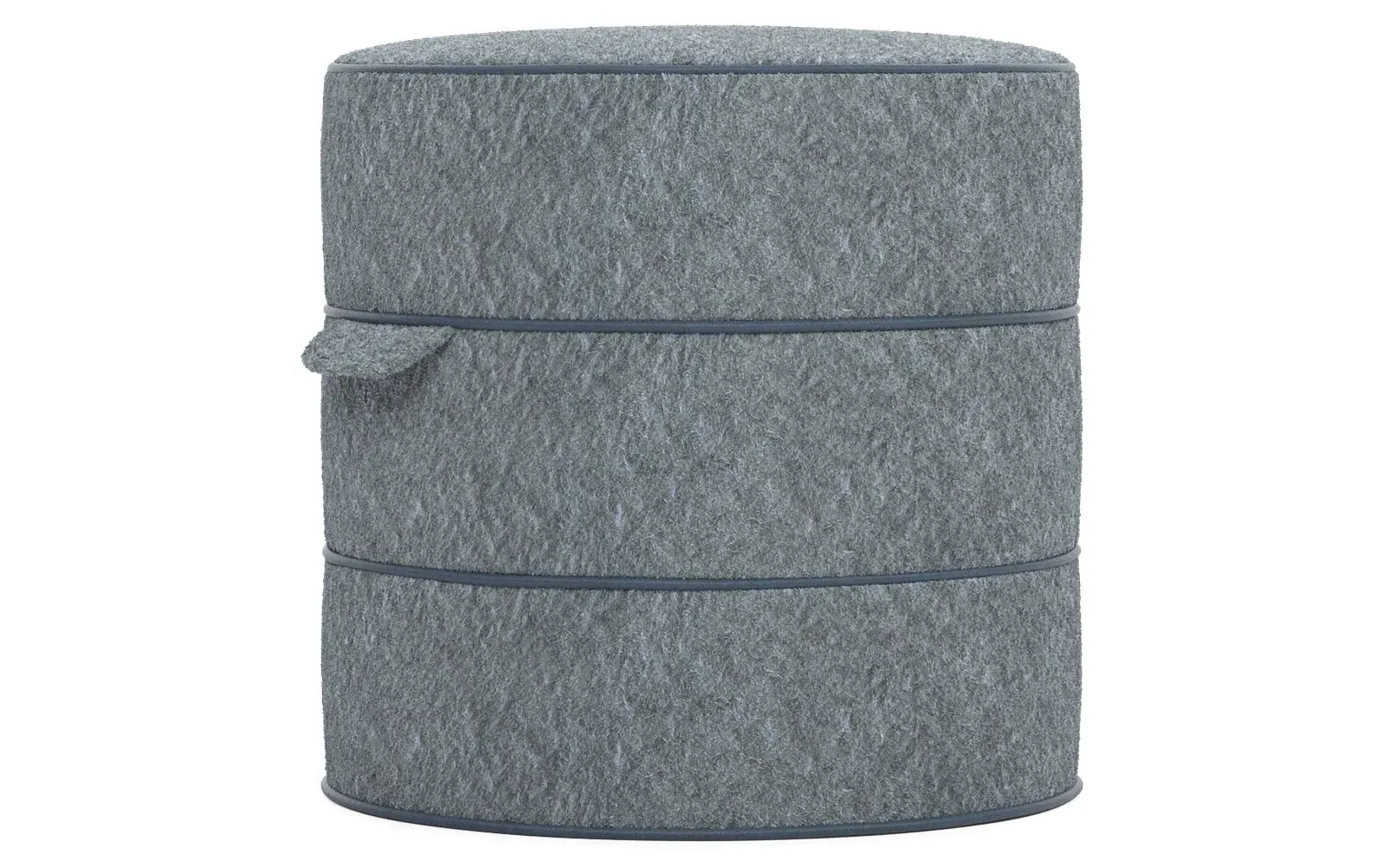 Taryn Weave Ottoman - Angora Blue, Hardwood
