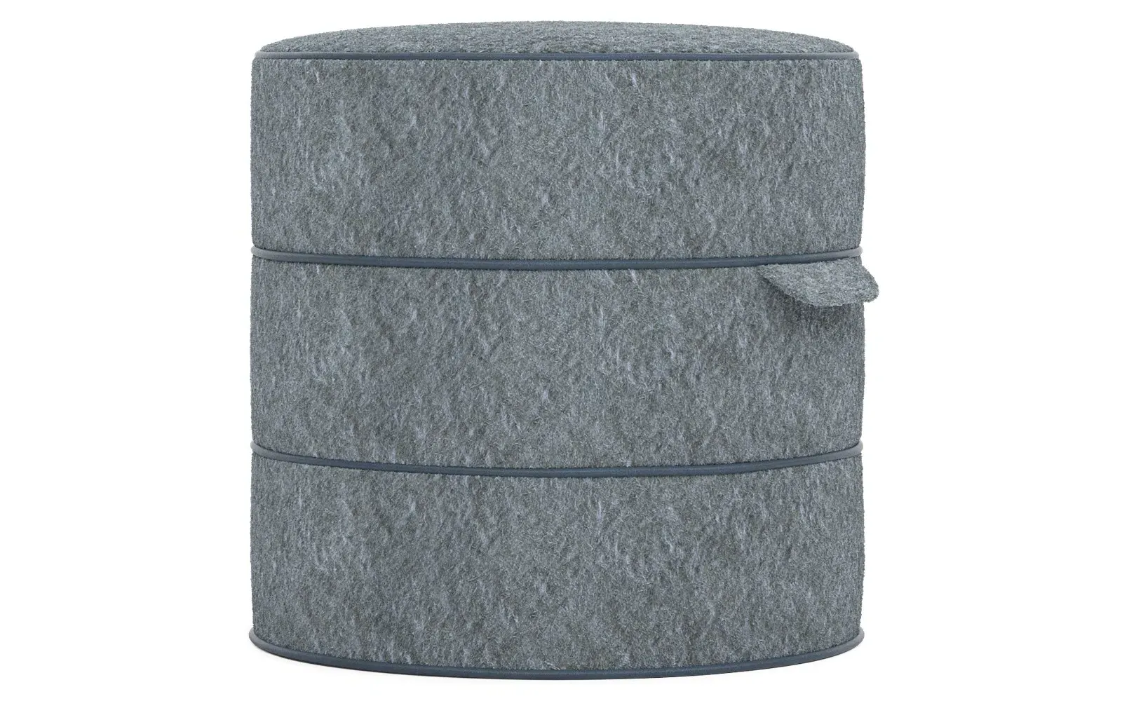 Taryn Weave Ottoman - Angora Blue, Hardwood