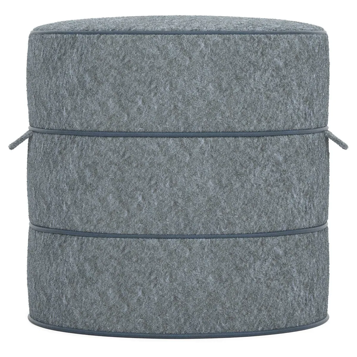 Taryn Weave Ottoman - Angora Blue, Hardwood