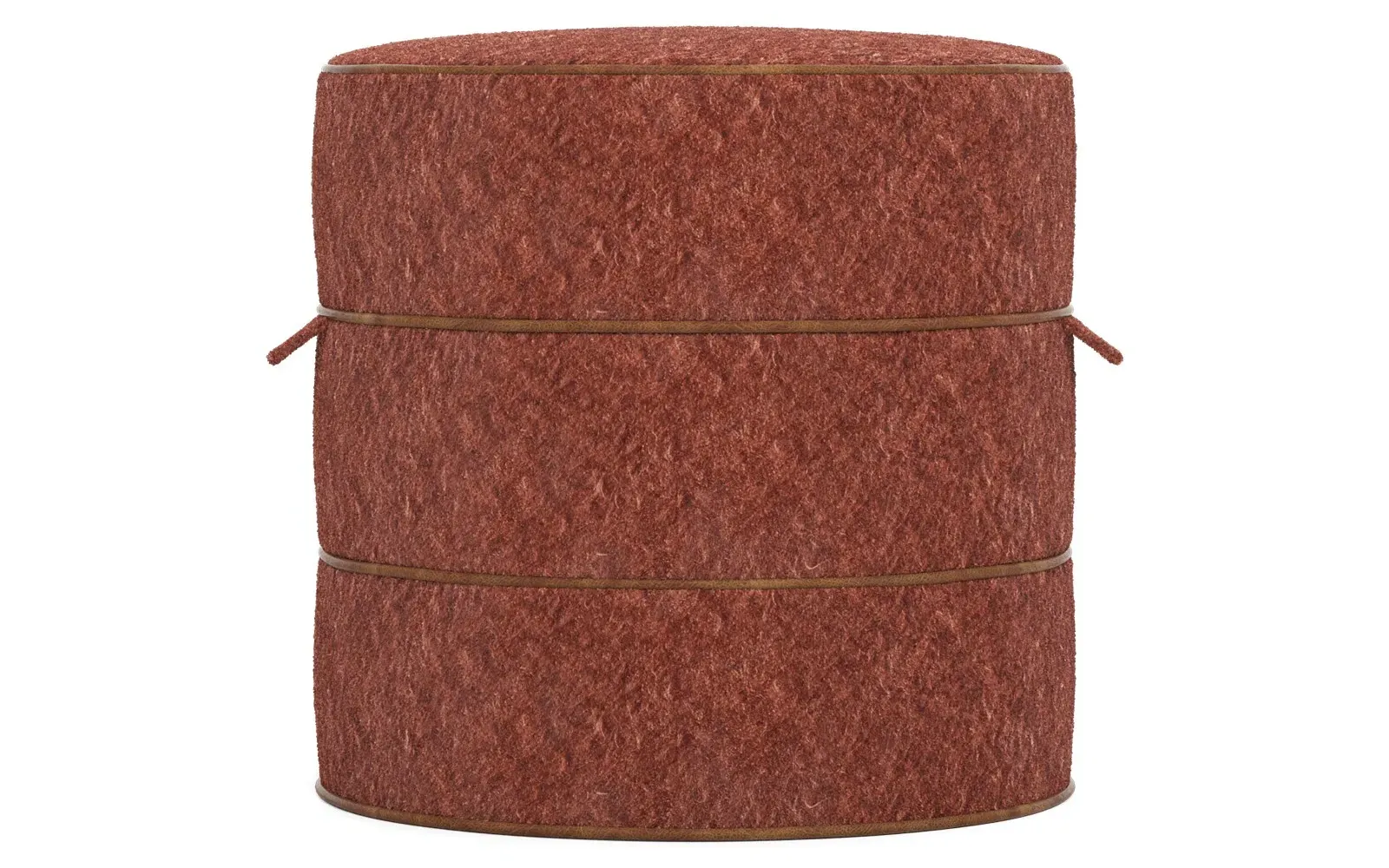 Taryn Weave Ottoman - Angora Tomato, Hardwood