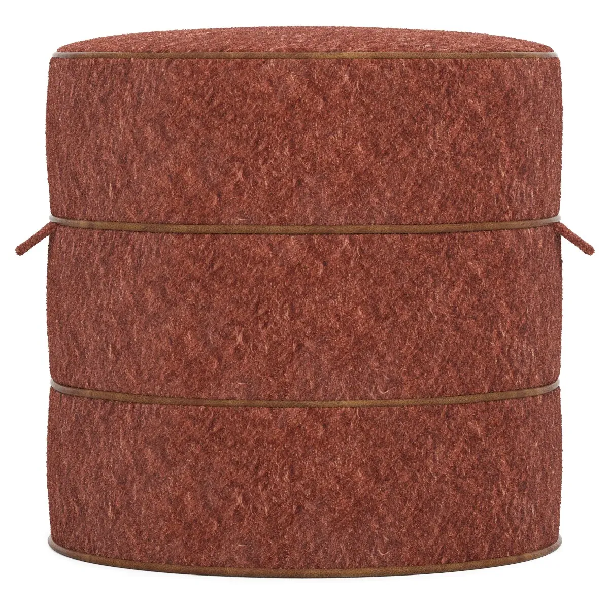 Taryn Weave Ottoman - Angora Tomato, Hardwood
