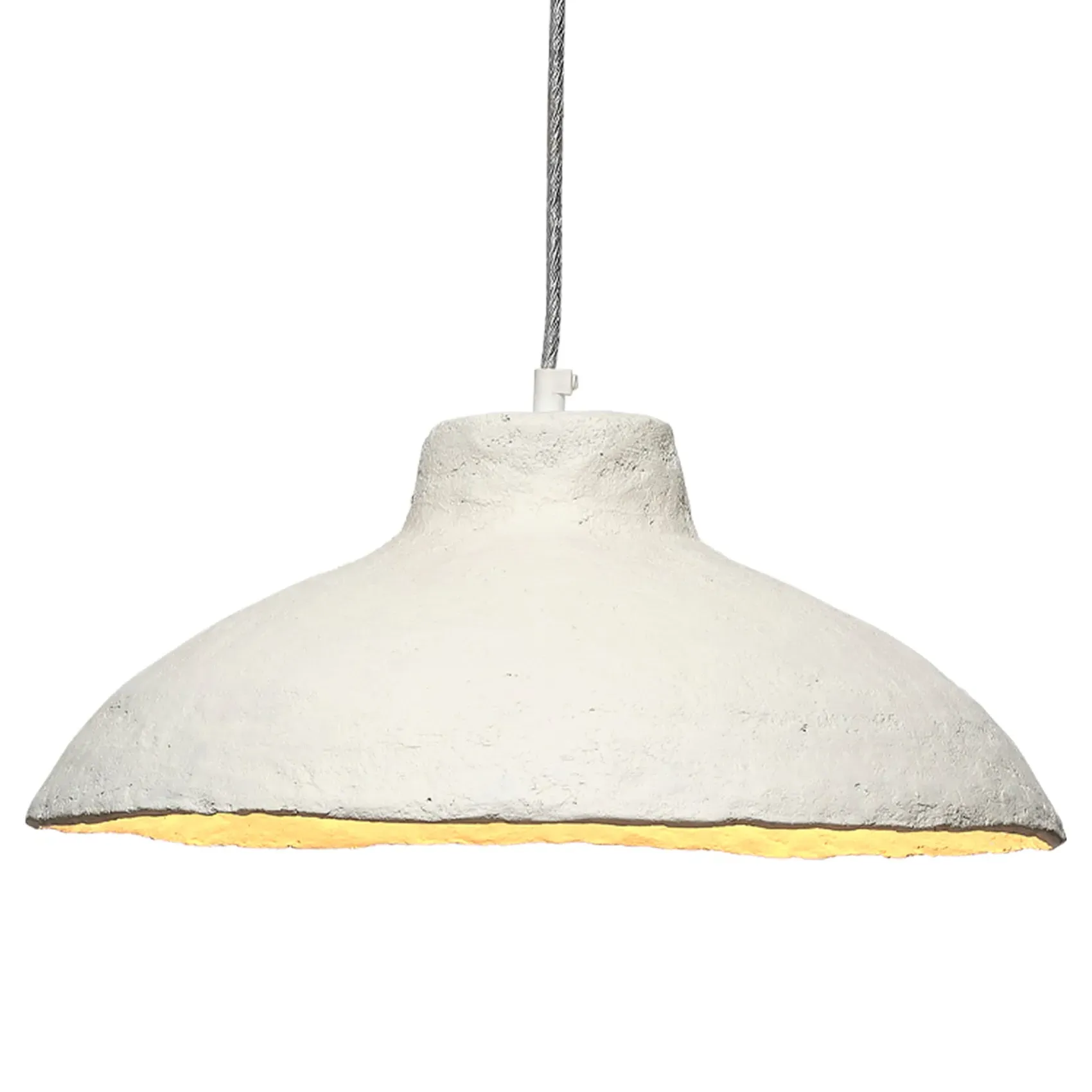 Tate Single Pendant Light - Off White, Paper Mache