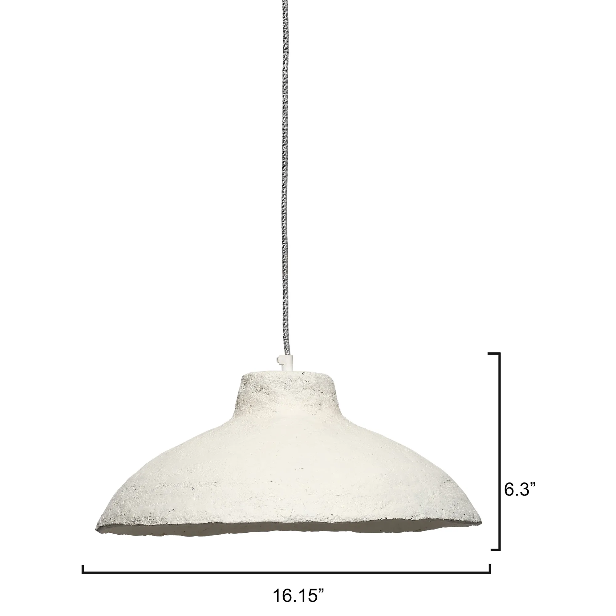Tate Single Pendant Light - Off White, Paper Mache